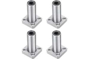 QUARKZMAN Rodamientos Lineales LMK6LUU 6mm de Diámetro Interior 12mm de Diámetro Exterior 35mm de Longitud Extra Larga Brida Cuadrada de Acero con Jaula para Máquina CNC Impresora 3D