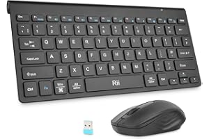 Rii Wireless Keyboard and Mouse, Ultra Slim 2.4G Keyboard and Mouse Set with Effortless Connectivity, Comfortable Typing for PC/Laptop/Windows/Mac/Chrome/Linux