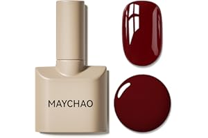 MAYCHAO Gel Nail Polish, 15ML Burgundy Red Gel Polish, Soak Off UV LED Nail Varnish Starter Manicure Salon DIY at Home, 0.5 OZ