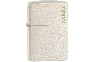 Accendino Zippo® Classic Mercury Glass 49181ZL, Accendino Antivento Ricaricabile Zippo, Realizzato in Metallo con Caratteristico "click" Zippo, Color Argento e Bianco, Made in USA, Ottima Idea Regalo