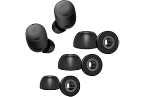 YIEJOYA Memory Foam Tips für Google Pixel Buds Pro, Anti-Rutsch-Ersatz-Ohrstöpsel für Google True Wireless Earphones - Schwarz(S/M/L, 3 Paar)