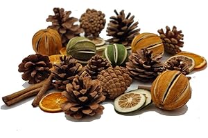RAINBOW ECO PLAY Natural Christmas Decoration Set – Pine Cones, Dried Orange & Lime Slices, Whole Fruits & Cinnamon Sticks – Eco-Friendly Festive Craft Supplies for Wreath Making, Table Centrepieces & Home Decor