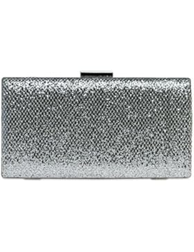 CASPAR TA340 elegante Damen Glitzer Box Clutch Tasche