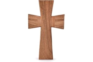EDHAS Croce da parete in legno di acacia | Decorazione | Decorazione | Decorazione da parete per casa e ufficio | Decorazioni per matrimoni da parete (25,4 x 15,2 x 1,3 cm)