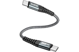 ZKAPOR Kabel USB C do USB C Krótki 30CM, Kabel typu C do typu C 60W Kabel do ładowarki typu C Szybkie ładowanie do Samsung Galaxy S22/S21/S20, Pad Pro 2020, Air 2020/2018, Huawei P40, Pixel -Szary