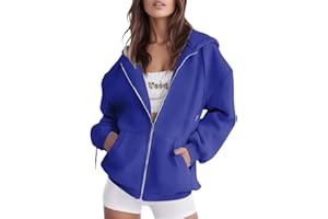 Lidssacde Sweatjacke Damen mit Reißverschluss Kapuzenpullover Oversize Zipper Hoodie mit Kapuze Sweatjacke Lang Pullover Kapuzenjacke Schwarz Trainingsjacke Sport Sweatshirt