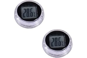 Huasean Lot De 2 Thermomètres De Moto, Thermomètre Numérique Universel Étanche Pour Guidon De Moto, Petit Thermomètre Rond À Coller, Pour Tableau De Bord De Voiture