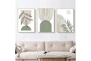 JNAOZI Images de plantes esthétiques Images décoratives Boho Images murales d'art abstrait moderne Ensemble d'affiches bohème, sans cadre (Ensemble-03,30x40 cm * 3 pièces)