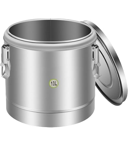Queeucaer Thermocontainer, roestvrij staal, thermobox, warmhoudcontainer, voedsel, thermoport, 10 l, voor restaurants, kantines, hotpot-winkels, hotels, huiskeukens, winkelcentra, scholen, picknicks