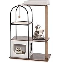 COSTWAY Kratzbaum 92cm - Mit Katzenhöhle, Plattformen & Spielzeug