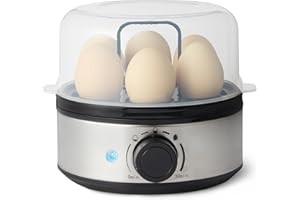 Amazon Basics Electric Egg Cooker, Boiler and Poacher, 7-Egg Capacity, BPA Free, Black