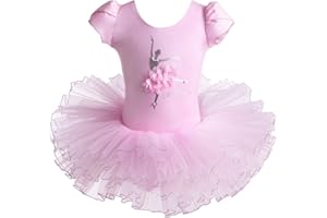 HUAANIUE Ragazze 3-8A Ballerina Dress Ballet Flower with Pearl Ginnastica Body Danza Tutu Skirt Dancewear Costumi