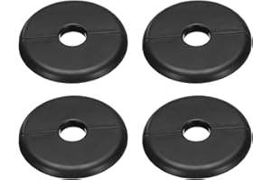 sourcing map 4pcs Wall Split Flange 70mm / 2.8" OD Escutcheon Plate ABS Round Self-Adhesive Plumbing Cover Plates for 16mm / 0.6" Dia Water Pipe Faucet Decoration Accessories, Black