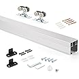 MaxxGeek 5FT/60in Sliding Pocket Door Hardware and Track Kit,Sliding Door Rail Track Kit，Smoothly and Easy to Install Suitable for Max Door Width 30in