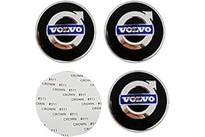 YUAB 4 Pezzi 60mm Tappi Coprimozzi per Volvo S40 S60L S80L XC60 XC90, Copertura del mozzo Centro dell'auto, Coprimozzo Antipolvere con Badge, Auto Retrofit Styling Accessori