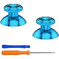eXtremeRate Metal Thumbsticks for Xbox Core Wireless Controller, Blue Custom Concentric Circles Aluminum Alloy Analog Stick Joystick Buttons for Xbox One S/X/Elite, for Xbox Series X/S Controllers