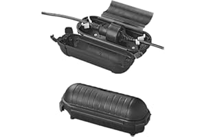 MULTIBROS Lot de 2 boîtes de sécurité étanches IP44 pour fiches Schuko - Noir, Polypropylène, Convient pour les câbles de 6,5 à 11 mm de diamètre