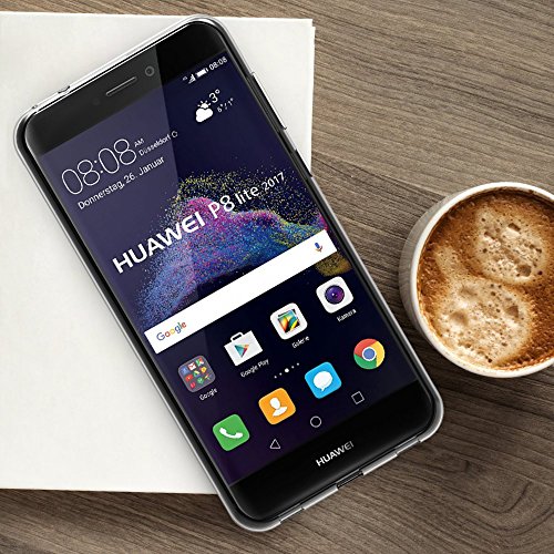 iVoler Funda Huawei P8 Lite 2017  Slim Fit Huawei P8 Lite 2017 Funda Carcasa Case Bumper con Absorci  n de Impactos y Anti-Ara  azos Espalda Case Cover para Huawei P8 Lite 2017 - Transparente