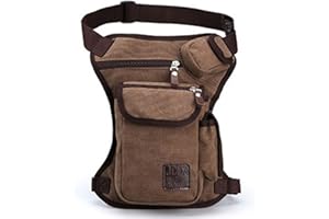 Xieben Canvas Drop Leg Bag Hiking Waist Pack for Men Women Outdoor Travel Sports Tactical Military Motorcycle Bike Cycling Riding Thigh Fanny Pouch