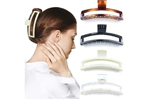 ‎KAVYA Kavya 4 Pcs 13,5 cm Haarklammer Groß Dickes Haar, Haarspangen Damen Groß Eckig, Haarspange Antirutsch Haarklammern Damen Kunststoff Mode Hair Claw Clip Grosse Haarklammer Lange Haare