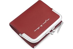 GOUNNU Damski portfel ze skóry PU, mały i krótki format damski portfel z wieloma przegródkami, mini portmonetka damska z 8 przegródkami na karty i kieszenią na monety z zamkiem błyskawicznym,