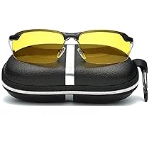 Occhiali Montagna Lunettes De Conduite Nuit Polarisées - Verres Jaunes - Anti-Éblouissement - Pour Homme - Monture Métal Lunette Jaune Conduite De Nuit Femme