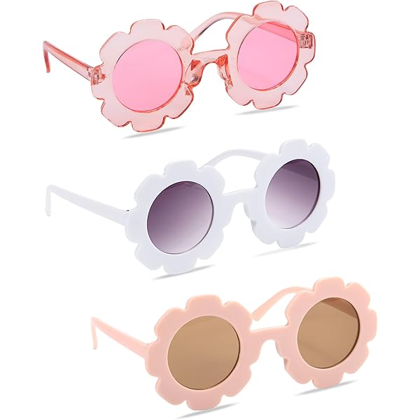 Lunettes De Soleil Fille Fleur – Lot De 3, Rondes, Colorées, Pour Enfants 5 Ans Et + - 4