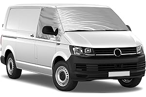 SOEKODU Auto Windschutzscheiben Abdeckung Ersatz für VW T6, Frontscheiben Sonnenschutz, 100% Verdunkelnd, Blockiert UV Strahlen, Wetterfeste Frontscheibe Wrap Cover