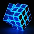 TANCH Kid Glow In The Dark Speed Cube 3X3X3 Magic Cube Puzzle Toy Half Transparent