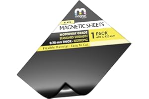 THE MAGNET SHOP TMS Large Magnetic Sheet 60 x 42cm | Flexible Magnet Roll for Sign Making, Crafts, Die Storage, DIY Fridge Magnets and More - Motorway Grade Strength, Perfect for Van or Taxi Signs [0.8mm thick]