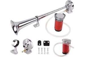 ARA CHOICE 150DB Super Loud 12V Single Trumpet Air Horn | Chrome Finish | Universal Fit for Truck, Boats, Train | 150dB Noise Level