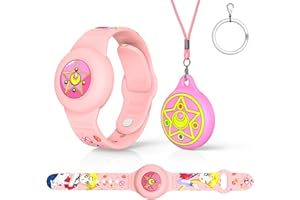 [2 Stück] Kompatibles AirTag Kinderarmband & Halskette， MOWYEOK wasserdichtes verstellbares Air Tag Armband für Kinder und versteckte Air Tag Halskette, Kompatibel mit AirTag Location Tracking Hülle
