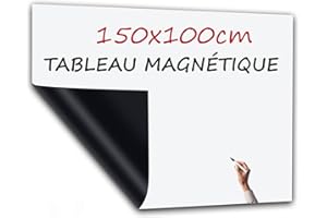 PREVIS Tableau Blanc Magnetique Effacable Adhésive Mural 150x100cm - White Board Adhesif - Film Adhésif Aimanté - Rouleau Magnetique - Ardoise Effacable -Idéal pour Bureau, Maison & Enfant,To do List