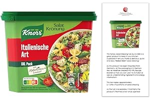 HELEN'S OWN INTERNATIONAL KN0RR Italian Salad Dressing TUB with Helen’s Own International Instruction Booklet – 192g Tub of KN0RR Italian Salad dressing – Makes 2.1L of salad dressing (72 portions) KN0RR Salatkrönung