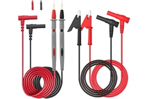 ARCHER LIFE HALL Test Leads For Multimeter,3.3FT Test Lead With Alligator Clips And Gold Plated Test Probe, Lead Test Kit, Suitable For Most Digital Multimeter