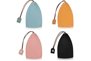 FuninCrea 4PCS Pull out Key Sleeve, PU Leather Pull Type Key Bag with Snap, Personalized Car Key Case Cover with 3D Pattern, Portable Key Holder Wallets (blank 2)