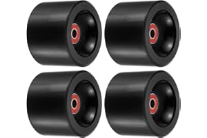PATIKIL 70mm 78A Tabla Larga Ruedas con Rojo ABEC-9 Rodamientos, 4 Paquete Suave Crucero Ruedas Calle Ruedas para Monopatines Monopatín Rueda PU Negro