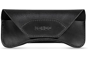 Londo Custodia per Occhiali in Vera Pelle con Chiusura a Scatto Magnetica - Unisex