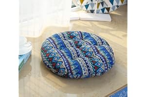 HOMEYUSER 2 almohadillas acolchadas para asiento de silla, cojines redondos para comedor, jardín, cocina, oficina, 40 cm (azul)