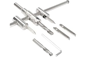 QLOUNI Fresa Circolare Regolabile 30 mm-300 mm Senza Cordone, set di punte per tagliare il legno, resistente, per forare legno e metallo, da utilizzare con seghe e trapani, per la lavorazione di legno