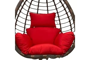 ‎TIELAG Hängesessel Kissen Outdoor, Wasserdicht Polster Hängekorb, Auflage für Polyrattan/Rattan Hängeschaukel, Schaukel Korb, Nur Schaukelkissen, Rot
