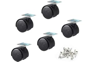 YIOVVOM Copapa Kunststoff-Rollen mit Drehgelenk, 2,5 cm Durchmesser, 5 Stück mit Befestigungsschrauben