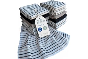 BOSKIMO Paños de Cocina de Algodón con Rizo – Pack de 12 Trapos Cocina Premium Absorbentes y Reutilizables 45x65 cm Aura Beige