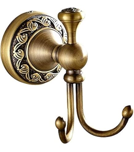 WEBI Rustieke kapstok muurbevestiging, 35 '' lange 8 gietijzeren kaphaken aan de muur gemonteerd, zware wandkleerhanger haken voor hangende jassen, kleding, rustiek bruin