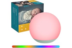 HOMGEN Máquina de Ruido Blanco para Bebés Generador de Sonido con 24 Sonidos Relajante Máquina de Sonidos Recargable para Dormir Niños Dispositivo de Ruido Blanco Portátil con Luz Nocturna Infantil