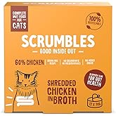 Scrumbles Natural Wet Cat Food, Shredded Chicken in Broth 12x 70g