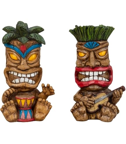Coco Papaya Tiki Lono Polinesio, de madera de suar, 20 cm