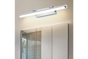 Dehobo LED Spiegelleuchte Bad 42CM 9W - Spiegellampe Badezimmer mit Schalter IP44 Wandbeleuchtung Neutralweiß 4000K 730LM für Badzimmer - Badleuchte Badspiegel Lampe Edelstahl Spiegel Schminklicht