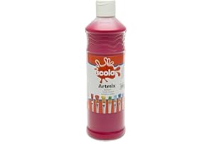 Scola Artmix 600ml Bottles Ready Mix Craft Poster Paint Crimson