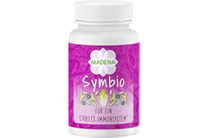‎MADENA MADENA Symbio Darmbakterien, Kulturen Komplex mit Lactobacillus und Bifidobakterium Bifidum Kulturen, Inulin Synergy 1, Vitamin C, 50 Kapseln vegan, zum Immunsystem stärken